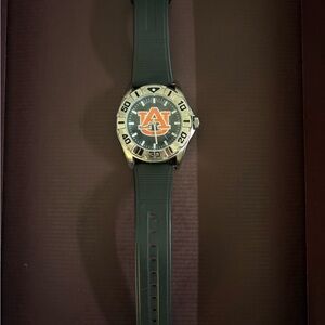 Game Time Black and Silver Watch with Orange Logo